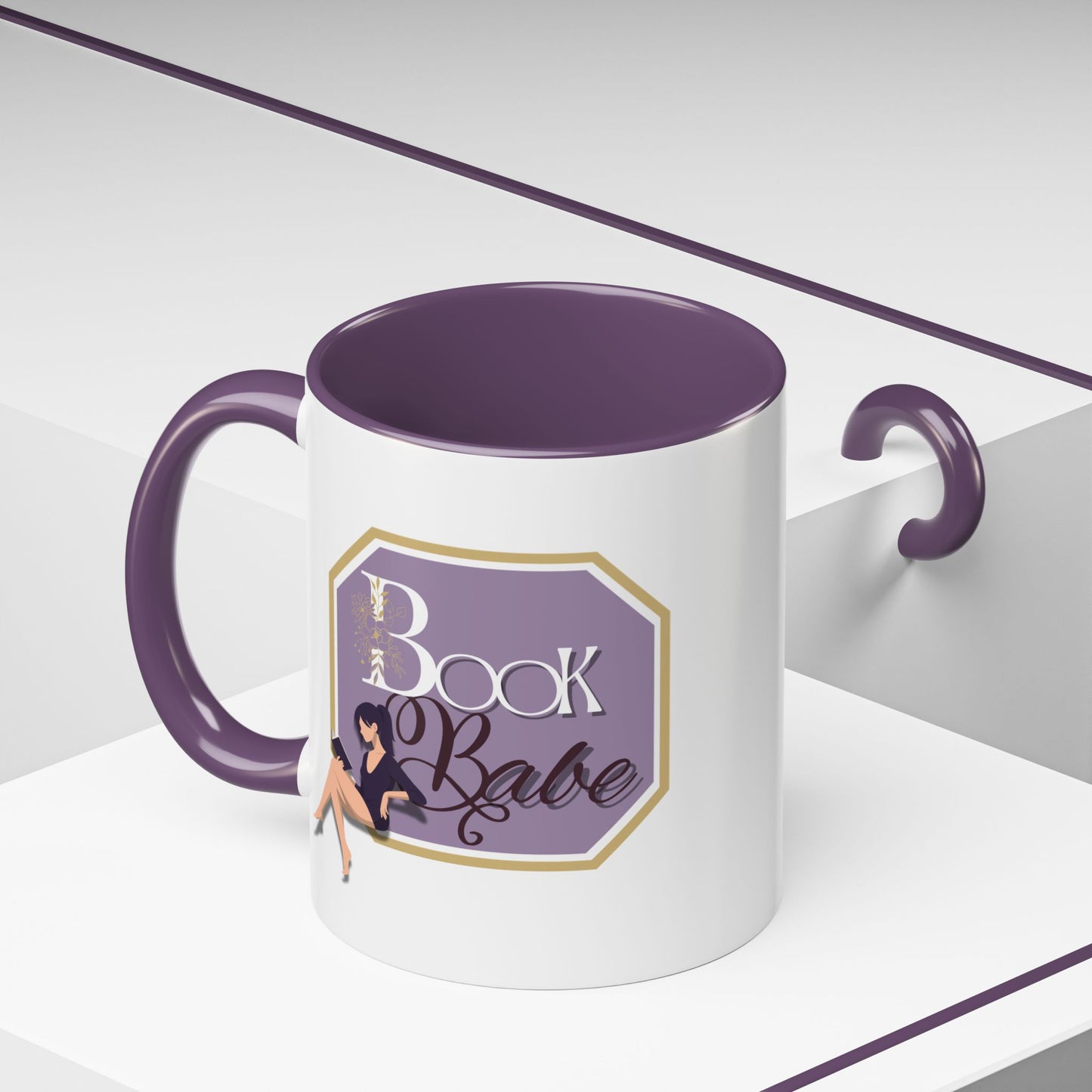 Book Babe Accent Coffee Mug