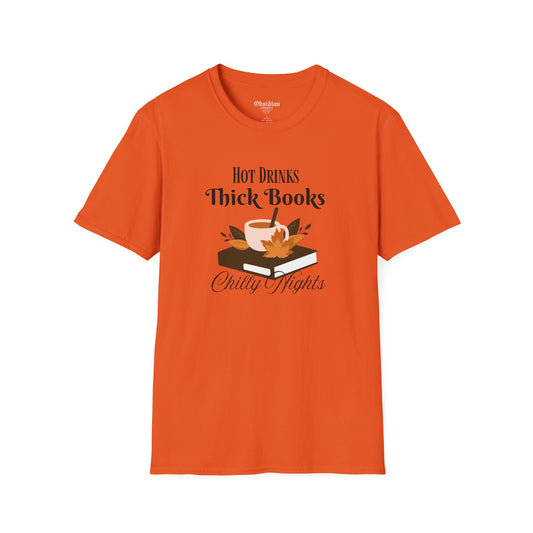 Hot Drinks, Thick Books & Chilly Nights T-Shirt